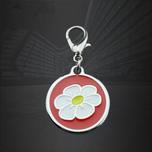 กลม รหัส QR แท็กแท็กสุนัขสัตว์เลี้ยงติดตามกันน้ํา ดอกไม้