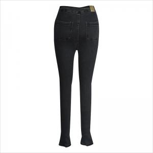 พอดีดิสโก้สีเทา skinny jean WS1005