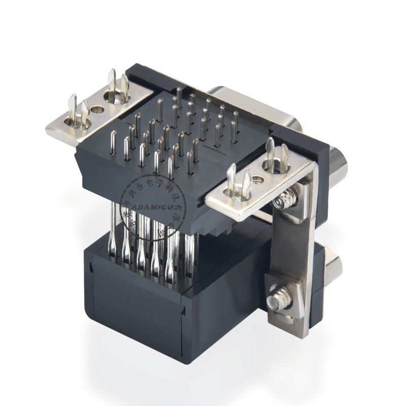 มุมขวาของ pcb เชื่อมต่อกับช่องเสียบพอร์ตแบบคู่ 15 พิน d หญิงถึงหญิง