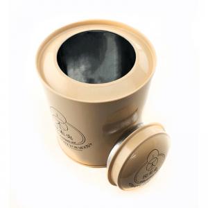 กล่องกระป๋องชาทรงกลมแบบปิดผนึกแบบกำหนดเองที่มีฝาปิดสองชั้น