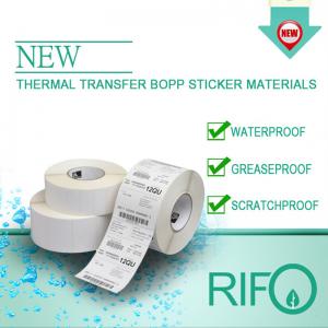 ส่วนตัวม้วนถ่ายโอนความร้อนเคลือบฉลากกาวตนเองที่ว่างเปล่าบาร์โค้ด