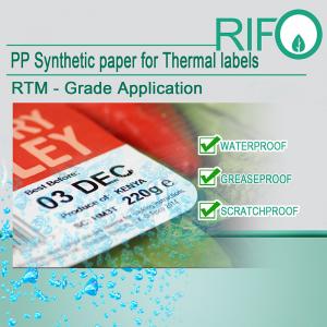 ส่วนตัวม้วนถ่ายโอนความร้อนเคลือบฉลากกาวตนเองที่ว่างเปล่าบาร์โค้ด