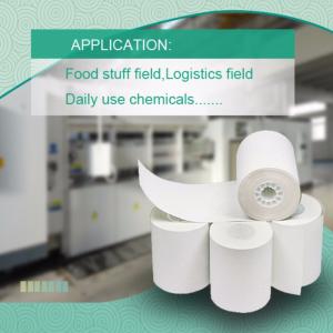 Rtm-75 ความร้อนที่มีความสำคัญสูง BOPP กระดาษสังเคราะห์สำหรับบาร์โค้ด Zebra