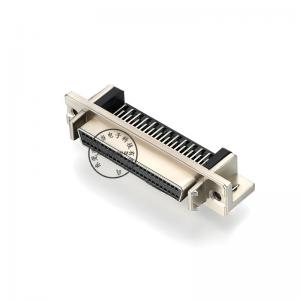 โรงงานขายส่ง SCSI 50 pin DB เชื่อมต่อหญิงโลหะผสมสังกะสีมุมขวา