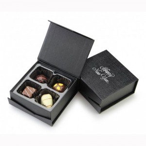 OEM สีดำกล่องพับที่กำหนดเองส่วนบุคคลบรรจุกล่องของขวัญ