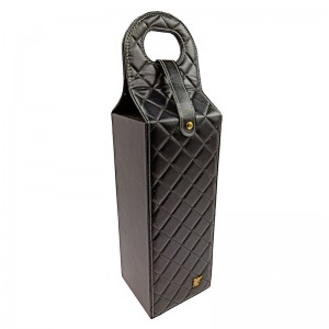 ที่กำหนดเองจับไวน์ของขวัญพกพาบรรจุภัณฑ์กล่องหนัง pu