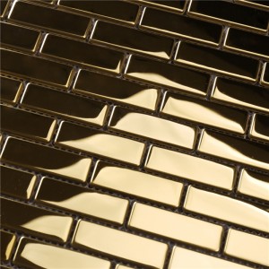 กระเบื้องบุผนังโลหะโมเสคสีทองสำหรับห้องครัว