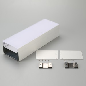 แถบอลูมิเนียมรายละเอียดช่อง LED พร้อมฝาครอบกระจายแสงน้ำนมที่ชัดเจน