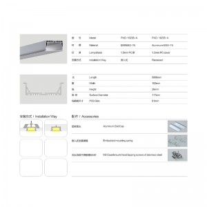แถบ LED กรอบอลูมิเนียมโพรไฟล์ที่อยู่อาศัยด้วย PC ฝาท้ายคลิป