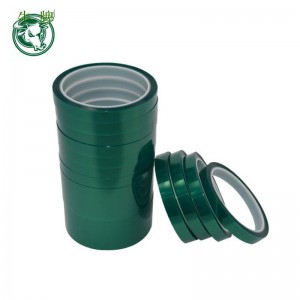 อุณหภูมิสูงกาวตนเอง PET เทปสีเขียวด้วยกาวซิลิโคนสำหรับ 180 องศาการป้องกันความร้อนและผงสีสเปรย์กาว