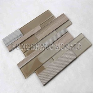 ศิลปะที่ไม่ซ้ำกันแถบแก้วผสมกระเบื้องโมเสคหินอ่อนเซรามิกที่มีกระเบื้องรถไฟใต้ดินที่มีคุณภาพสูง