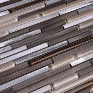 HLC46 Glass Mix Alu Bath Tile โมเสกสำหรับตกแต่งบ้าน