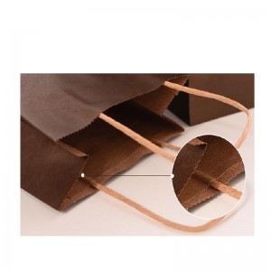 ถุงกระดาษคราฟท์สีน้ำตาลที่มีมือจับสั่งพิมพ์แบบกำหนดเองได้