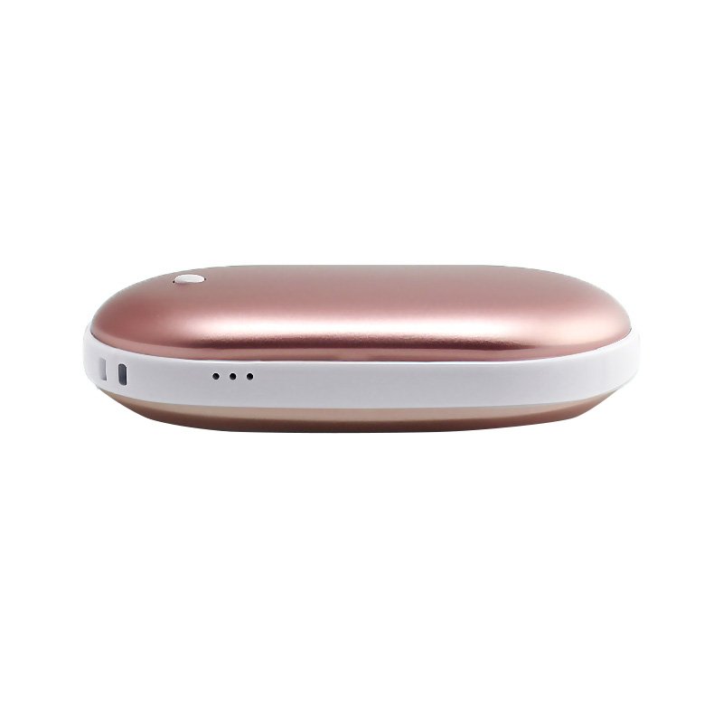 โปรโมชั่นแบบพกพาของขวัญ Power Bank อลูมิเนียมความร้อนแบบสองด้าน Pebble มืออุ่นพลังงานธนาคารสำหรับฤดูหนาว