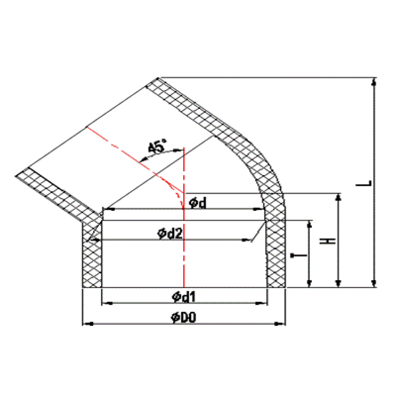 ข้อศอก UPVC 45 °