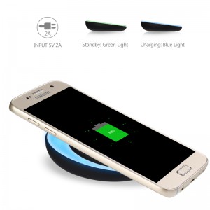 KPS-9503HC OEM นวัตกรรมชาม 10W รวดเร็วฉีโทรศัพท์ชาร์จไร้สายพร้อมไฟ led