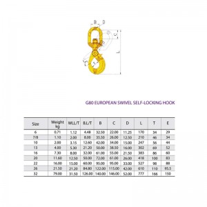 G80 ตะขอเกี่ยวนิรภัยแบบหมุนล็อคตัวเอง