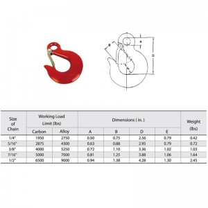 ตะขอสลิงตา G80 พร้อมสลักแบบทาสี
