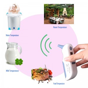 เครื่องวัดอุณหภูมิอินฟราเรดแบบไม่สัมผัสหูอ่านทันทีสำหรับการใช้งานของทารกพร้อมคำเตือนไข้และเครื่องมือวัดอุณหภูมิโดยรอบ