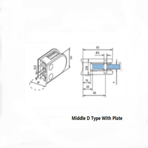 สแตนเลส D ประเภทยึดกระจกด้วยแผ่น