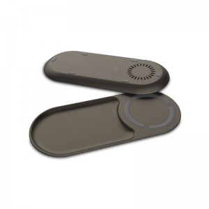 KPS-X701 การออกแบบที่ดีที่มีคุณภาพสูงถาดขนาดเล็ก 10 วัตต์ qi 2in1 อย่างรวดเร็วชาร์จไร้สาย