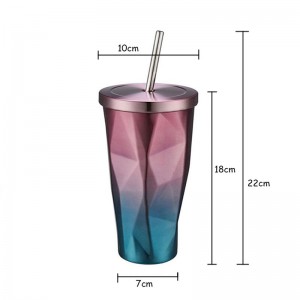มัคท่องเที่ยว 16oz | สแตนเลสถ้วยขวดถ้วยฉนวนกาแฟน้ำแข็งแก้วถ้วยชารถด้วยหลอดดื่มขวด
