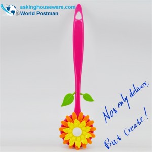 แปรงทำความสะอาดอาบน้ำรูปดอกไม้ด้ามยาว AKLBB001