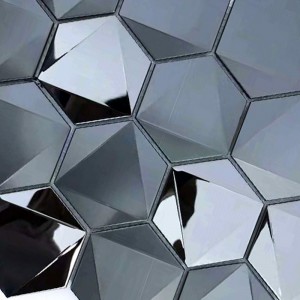 กระเบื้องโลหะสีดำ 304/316 สแตนเลสกระเบื้องโมเสกสำหรับตกแต่งผนัง