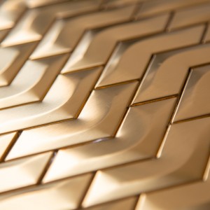 ก้างปลากระเบื้องโลหะกระเบื้องสแตนเลสกระเบื้องโมเสคสำหรับห้องครัว / ห้องน้ำผนังกระเบื้องโมเสก