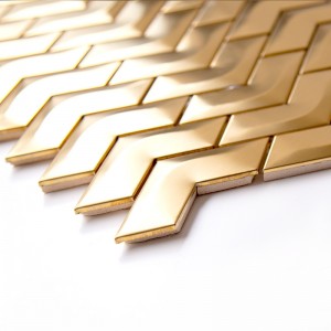 ก้างปลากระเบื้องโลหะกระเบื้องสแตนเลสกระเบื้องโมเสคสำหรับห้องครัว / ห้องน้ำผนังกระเบื้องโมเสก