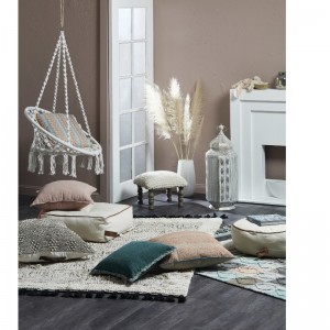 ในร่มกลางแจ้งใช้แขวนเก้าอี้ M Acrame สำหรับผู้ใหญ่หรือเด็ก 100% แฮนด์เมดแบบพกพาผ้าฝ้ายเปลญวนเก้าอี้