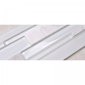 HSD131 ร้อนขายการออกแบบล่าสุดสีขาว Carrara หินอ่อนผสมแก้วโมเสคครัว Backsplash กระเบื้องใต้ดิน