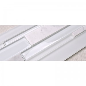 HSD131 ร้อนขายการออกแบบล่าสุดสีขาว Carrara หินอ่อนผสมแก้วโมเสคครัว Backsplash กระเบื้องใต้ดิน