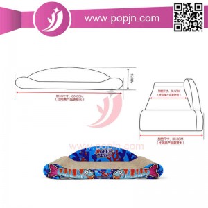 คณะกรรมการรอยขีดข่วนรีไซเคิลแผ่นเกาเตียงในห้องนั่งเล่นลูกฟูกกระดาษแข็งแมว Scratcher