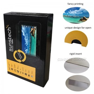 ตงกวนขายส่งออกแบบเองฝาปิดกระดาษแข็ง sunstech วิทยุกล่องบรรจุภัณฑ์