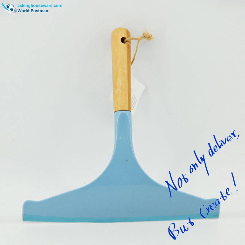 Akbrand Bamboo ที่ปัดน้ำฝน Window Window Squeegee สีฟ้า