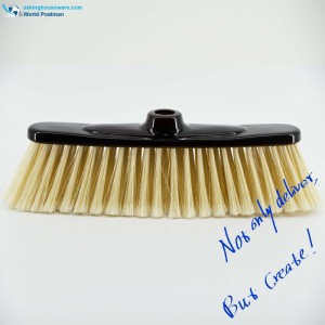 หัวไม้กวาดพลาสติก Akbrand พร้อมแปรงขนสีเคลือบช็อกโกแลตคู่