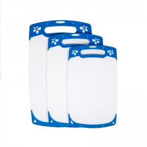 การออกแบบที่ไม่ซ้ำกันป้องกันการลื่นไถลหลายขนาดชุดครัวพลาสติกเขียง