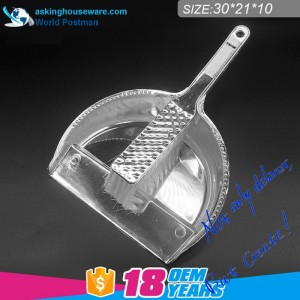 Akbrand ครึ่งวงกลมที่โกยผงแปรงไม้กวาดพร้อมด้ามยาวสีเงินเคลือบ