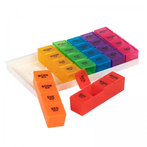 7 วันใช้กล่องยาพลาสติกรายสัปดาห์สำหรับการเดินทาง