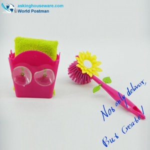 แปรงทำความสะอาดห้องครัวและถังเก็บของ Akbrand พร้อมชุดดูดและฟองน้ำขัดถู