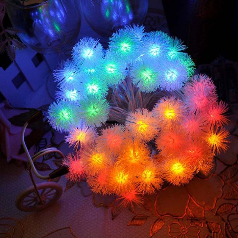 ไฟหิมะ LED สตริง Pompon สีเชือกไฟตกแต่งสำหรับคริสต์มาส / วันหยุด / แต่งงาน / ปาร์ตี้