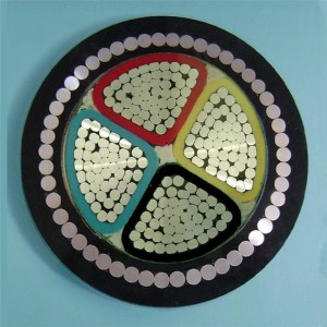 600v Xlpe อลูมิเนียมสายเคเบิลหุ้มเกราะ Swa Cable Hdpe Jacket 150 มม. 4 แกนสายเคเบิลหุ้มเกราะ