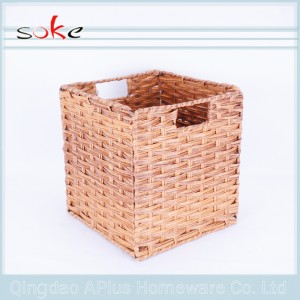 ตะกร้าเก็บสานสานหวาย PE