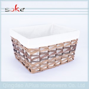 ตะกร้าเก็บหวายสาน PE ที่เก็บของเล่น