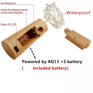 20 LED S Trip โคมไฟขวดไวน์นางฟ้าไฟคอร์กสตริงลวด 2 เมตรงานแต่งงาน