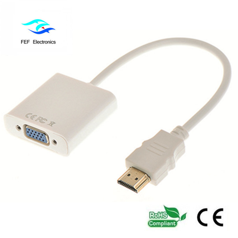 สายแปลงตัวแปลงเพศหญิงเป็นเพศหญิง Plug and Play 1080p HDMI เป็น VGA รหัส: FEF-HIC-001