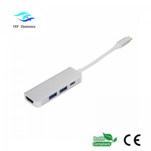 USB Type c / HDMI หญิง + 2 * USB3.0 หญิง + SD + TF ตัวแปลงรหัส: FEF-USBIC-022