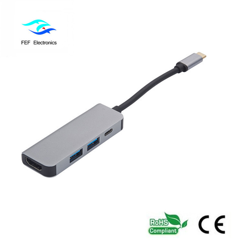 USB Type c / HDMI หญิง + 2 * USB3.0 หญิง + SD + TF ตัวแปลงรหัส: FEF-USBIC-022