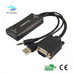 VGA ชายกับหญิง HDMI + เสียง + แหล่งจ่ายไฟ USB รหัส: FEF-HIC-011